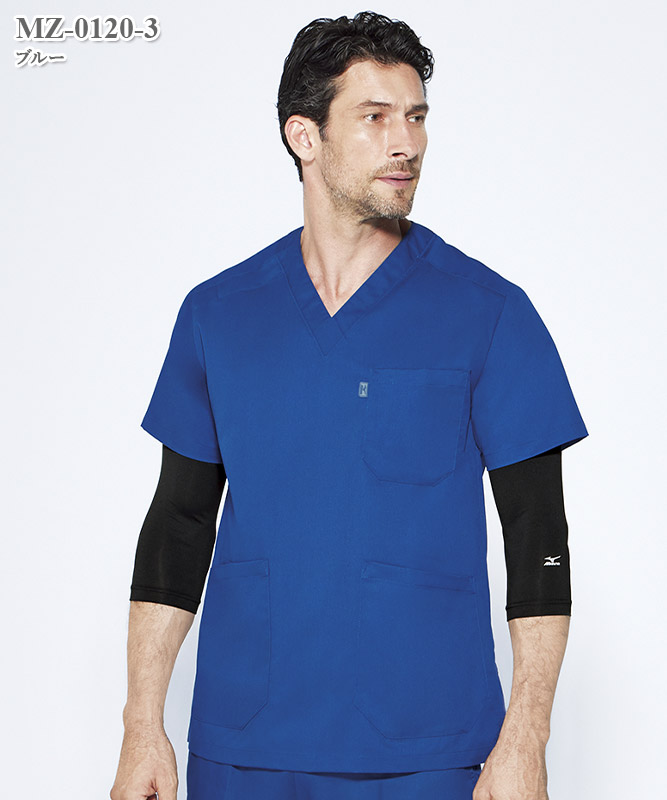 ミズノ男女兼用ストレッチスクラブ半袖[チトセ製品] MZ-0120｜THS-白衣