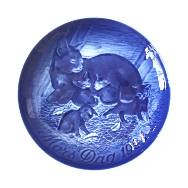 ロイヤルコペンハーゲン B&G マザーズデイプレート1994年 猫の親子