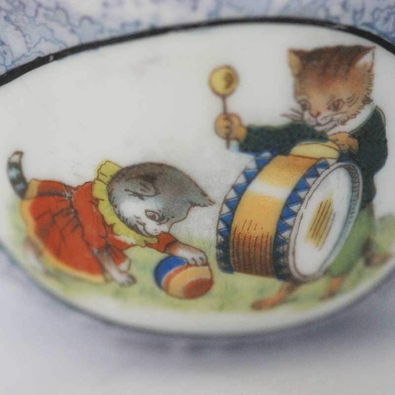 猫絵柄のアンティークティーセット ドイツ1900年代初期 ティーポットと