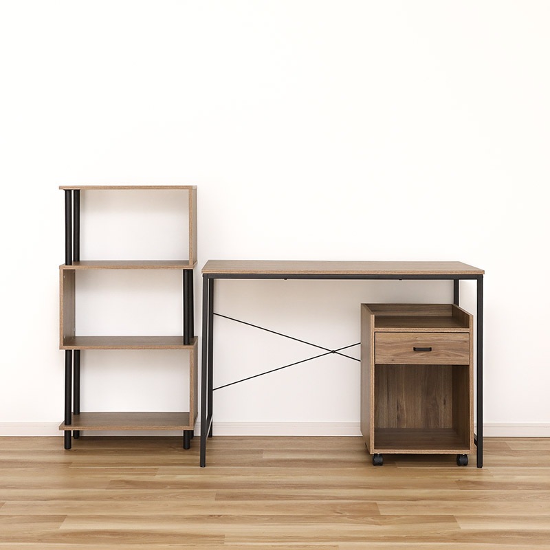 デスク3点セット IF ボルトEZ WAL/BK【お客様組み立て商品】の通販