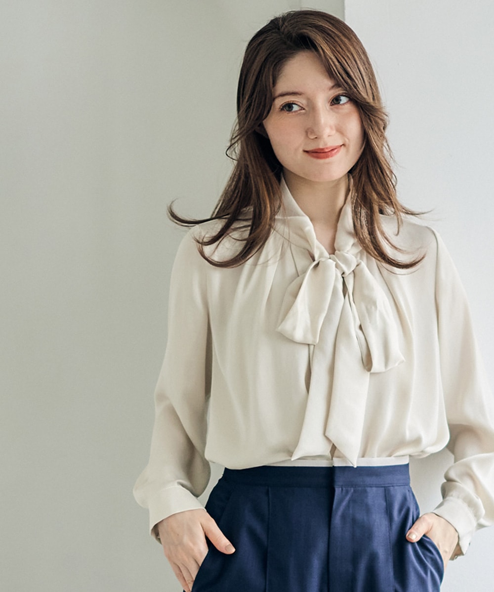 ヴィンテージサテンマルチウェイボウタイブラウス - 12Twelve Agenda