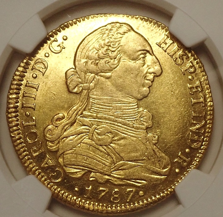 チリ1787年8エスクード、高鑑定MS62 | アンティーク・コイン