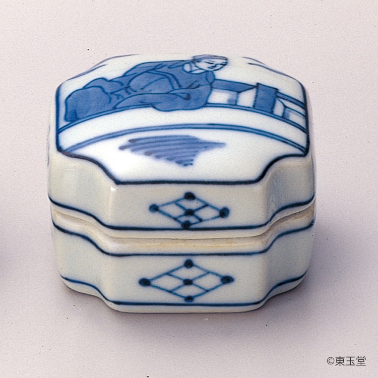 香合 呉須 周茂叔（しゅうもしゅく） 景徳鎮 | 香合,香合（陶器