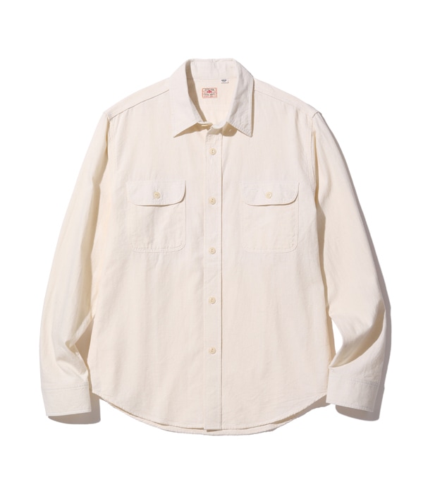Lot No. SC27851 / WHITE CHAMBRAY WORK SHIRT (LONG SLEEVE) - SUGAR