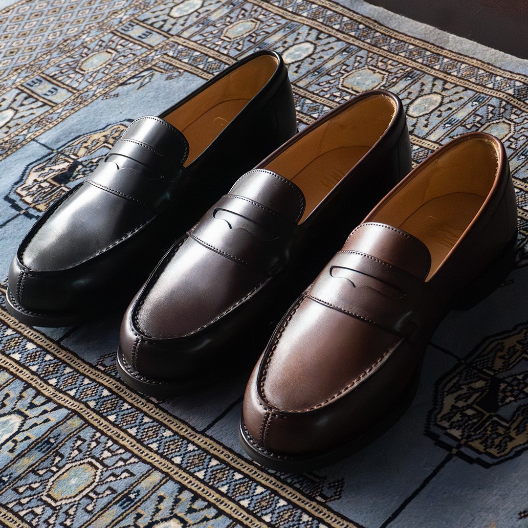 トレーディングポスト T1913 BLACK ローファー メンズ