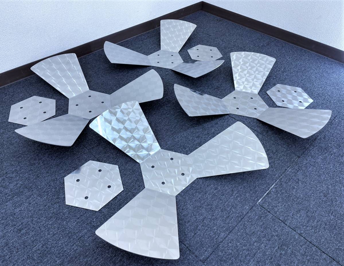 鱗柄ステンレス 【22.5インチ】 プロペラ スピンナー 4個セット 3枚羽