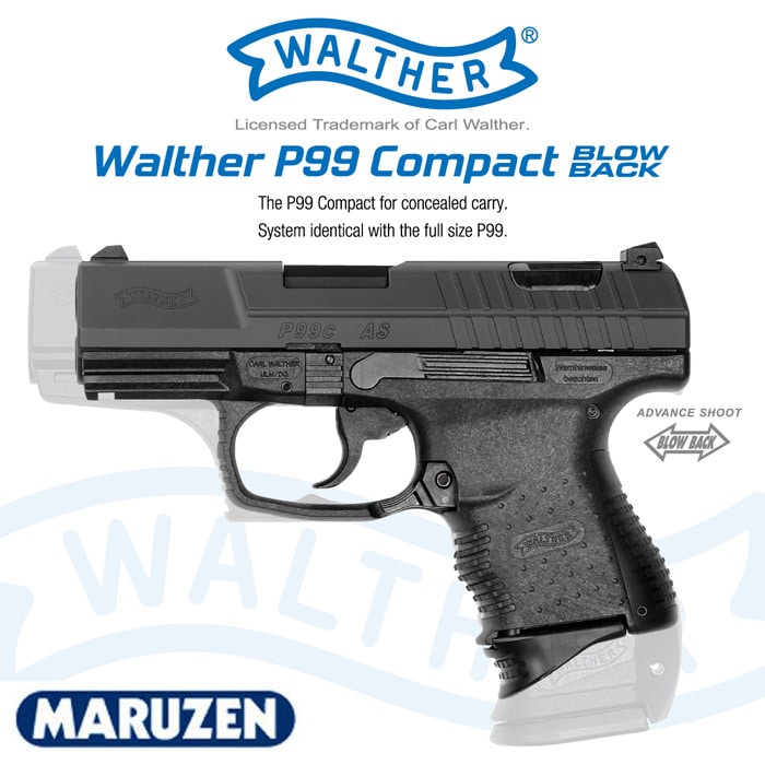 マルゼン ワルサーP99コンパクトAS ブローバック ブラックモデル