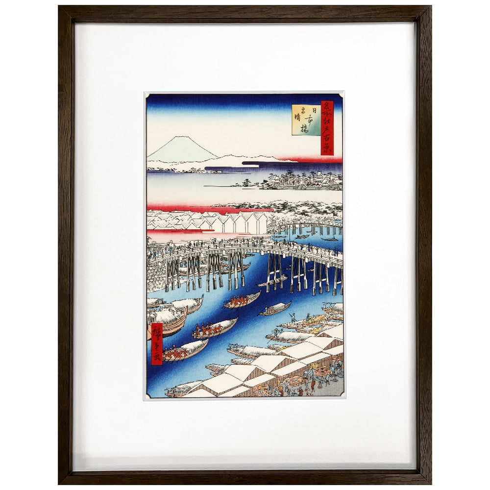 歌川広重「名所江戸百景 日本橋雪晴」浮世絵木版画｜浮世絵工房