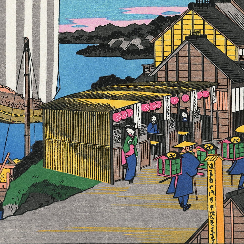 歌川広重「東海道五十三次 品川 日之出」浮世絵木版画｜浮世絵工房