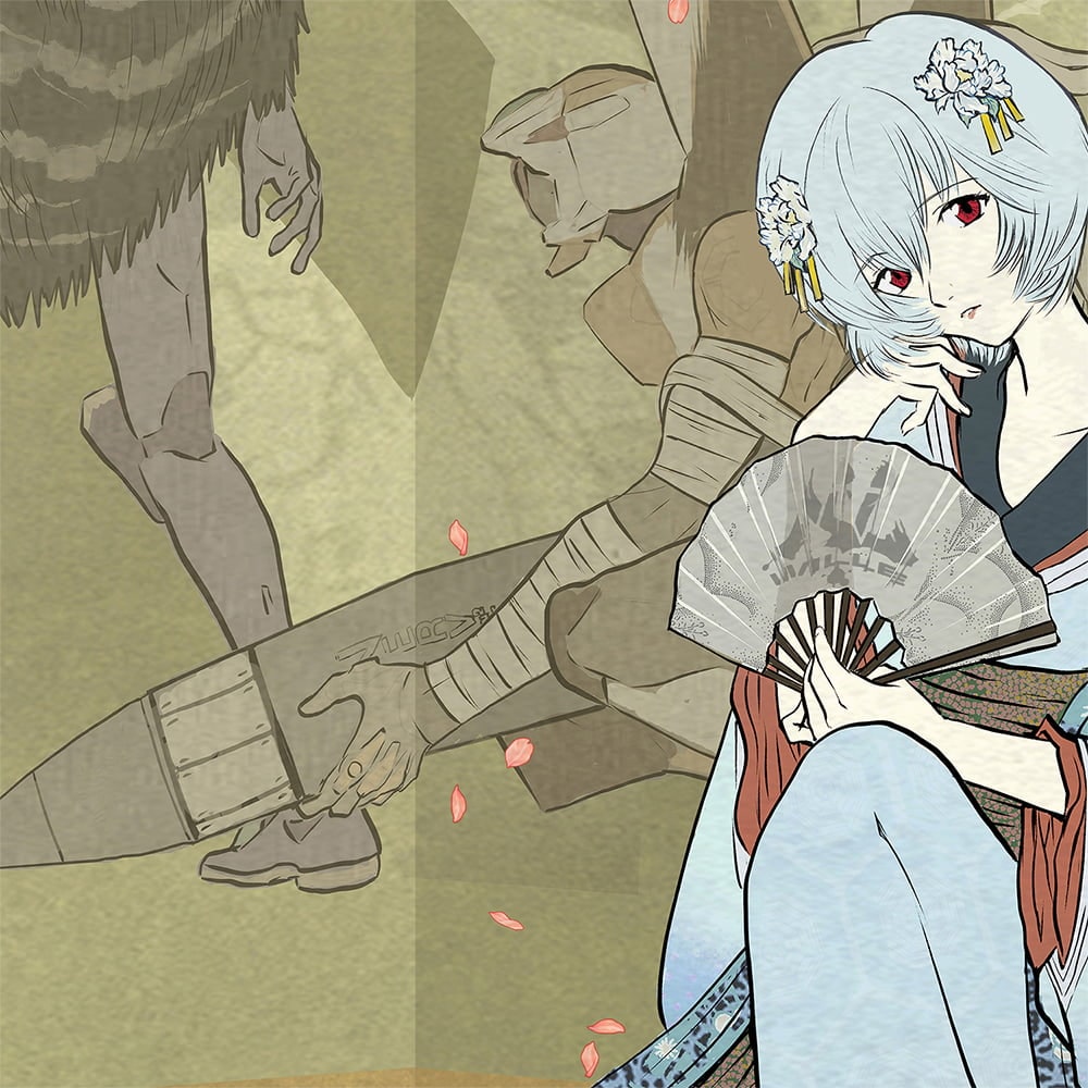 エヴァ浮世絵「箱根八里美人三画揃 レイ」｜浮世絵工房