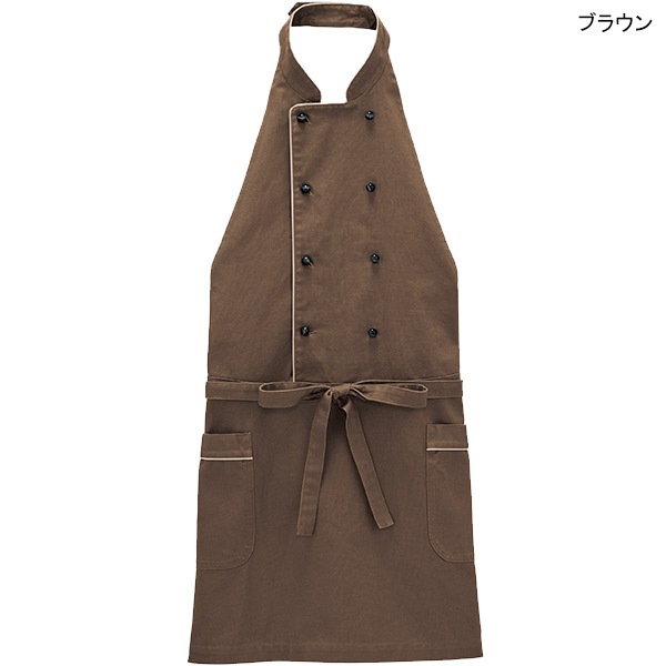 飲食店,エプロン,洋風エプロンフェイスミックス 襟付き胸当てエプロン