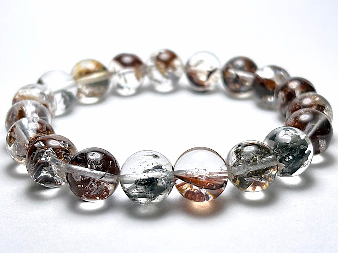 蛍光 ) エレスチャルクォーツ ブレスレット 10mm / Elestial Quartz