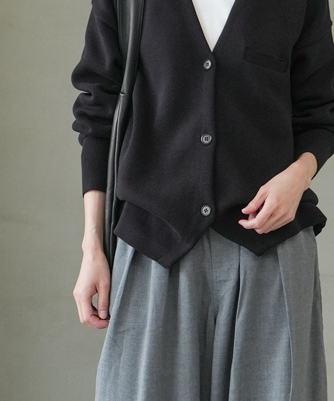 ◇[SMA-KNIT-NC-JKT]SOLAMONAT(ソラモナ) ウエハースニット ノーカラー