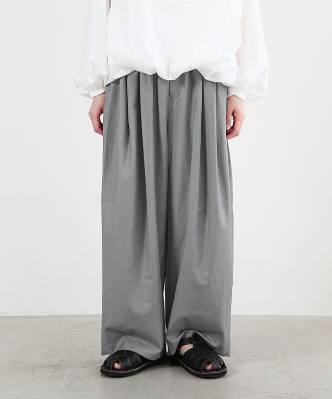 ◇[2-260051]mizuiro ind(ミズイロインド) wide tuck PT /ワイドタック