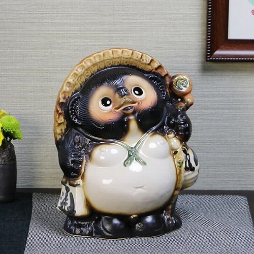 信楽焼 たぬき 信楽焼きたぬき 9号福狸 陶器タヌキ［ta-0214