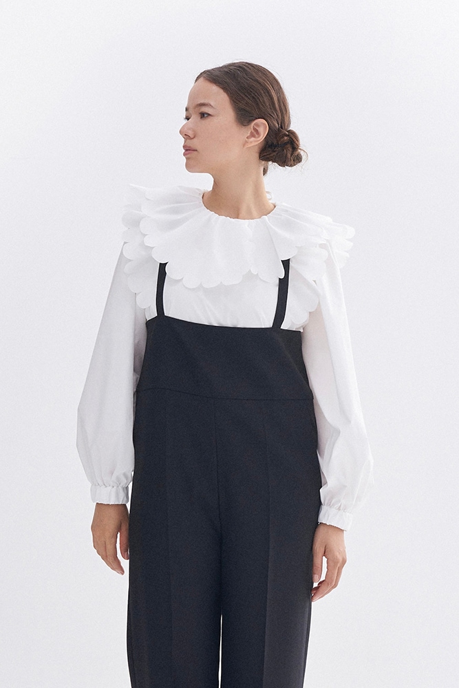 yori たっぷりスカラップブラウス 36