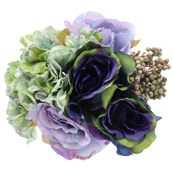 造花 シルクフラワー 『ローズ&ハイドレンジャブーケ ブルー VE6978