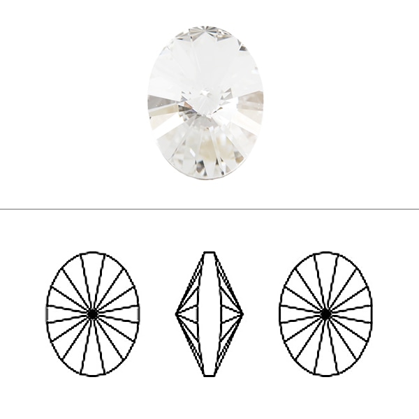 スワロフスキー 『#4122 Oval Rivoli アクアマリン 約14×10.5mm 1粒