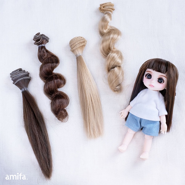 ビスクドール用モヘアロックウェフティング 180cm ブロンド ビスク