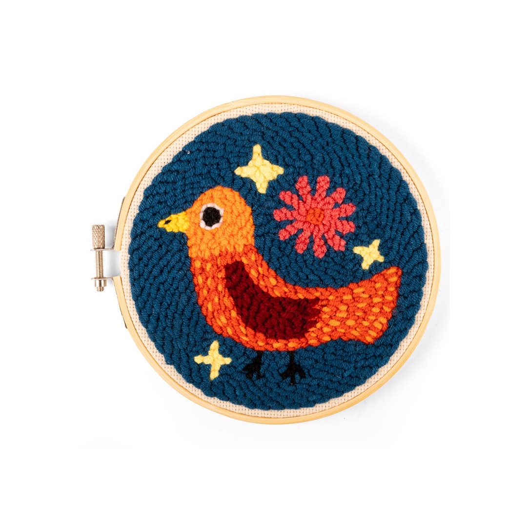 KIKKERLAND バード パンチ ニードル キット | 鳥モチーフの刺繍キット