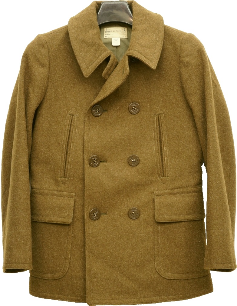 ダブルアールエル) RRL ウール LEWIS ツイル ピーコート オリーブ