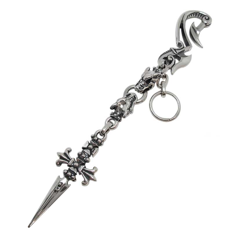 THUNDER HOOK WITH 2 GARGOYLES AND CROSS DAGGER KEY CHAIN | キー