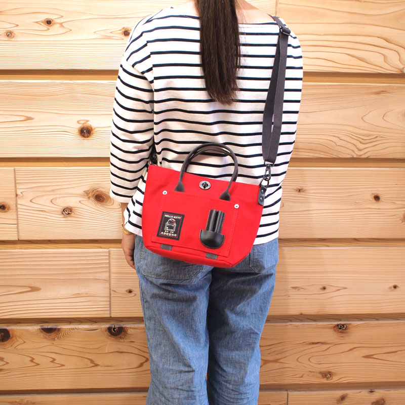 黒犬印×HELLOKITTY/純綿6号帆布2ウェイバケツトート(ミニ) | 犬印鞄