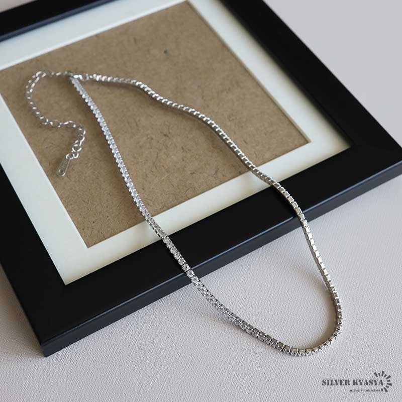 シルバー925 テニスチェーンネックレス [cn122] | お洒落なレディース