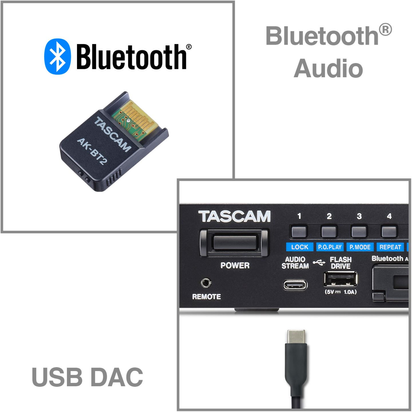 MP-800U USB DAC/FMチューナー搭載SD/USBプレーヤー TASCAM