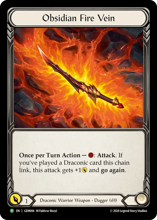 EN】《Cold Foil》[Draconic Warrior] Obsidian Fire Vein/黒曜の炎脈