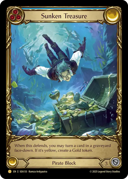 EN】《Cold Foil》[Pirate] Sunken Treasure/海底の財宝 (青)「M