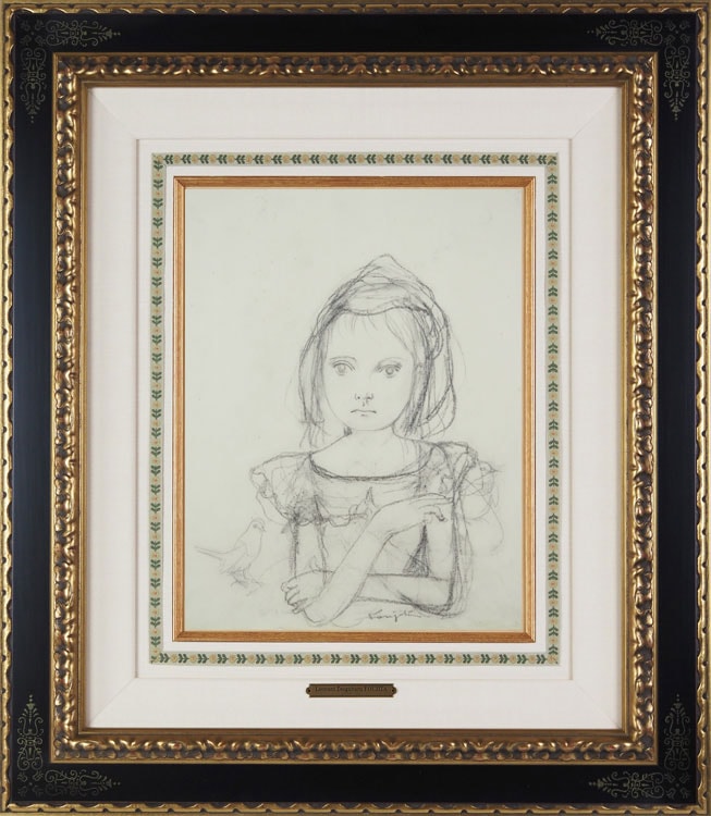 藤田嗣治 「小鳥と少女」 | | アトリエ・ブランカ