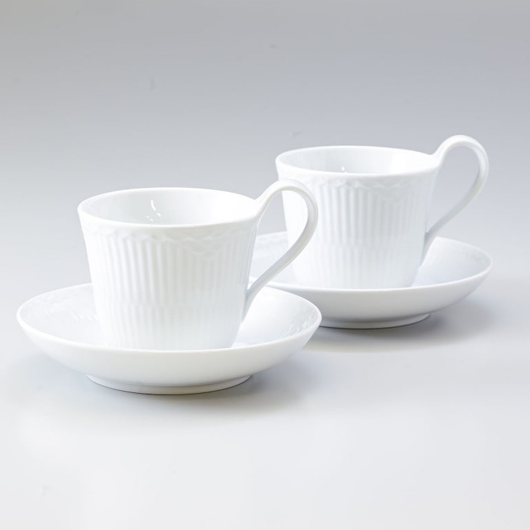 2客セット ロイヤルコペンハーゲン ホワイトフルーテッド ハーフレース