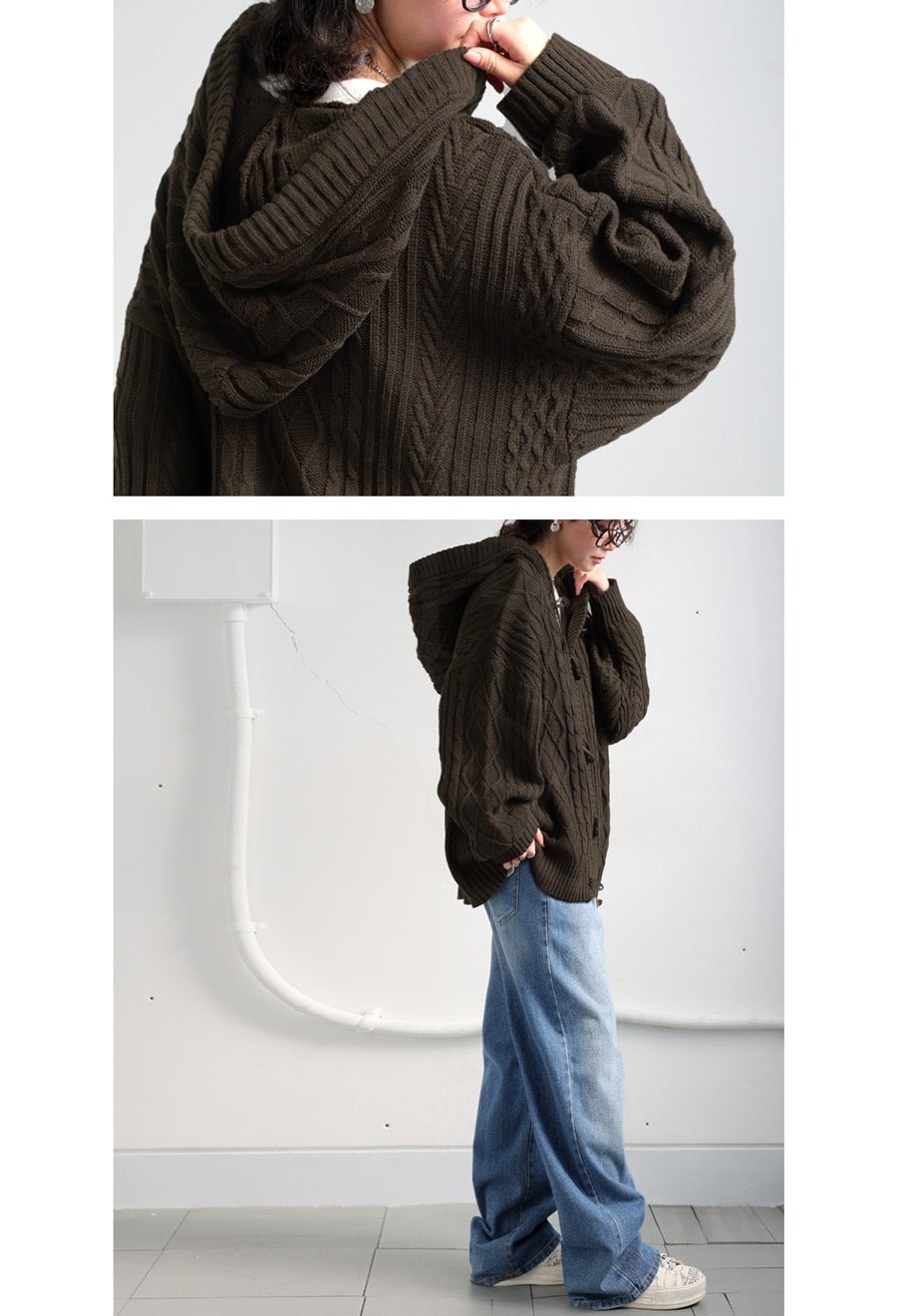 ニットパーカー ニット レディース トップス 長袖 送料無料・メール便