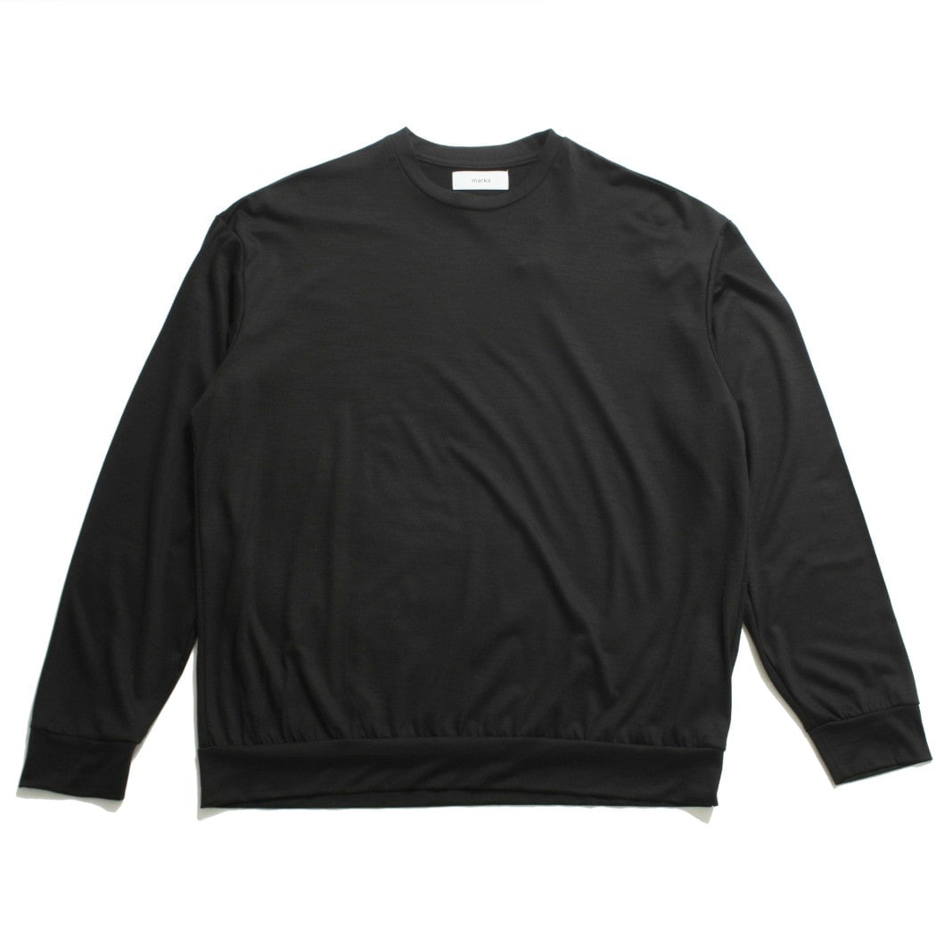 marka マーカ ウォッシャブルウール天竺 クルーネック チャコール