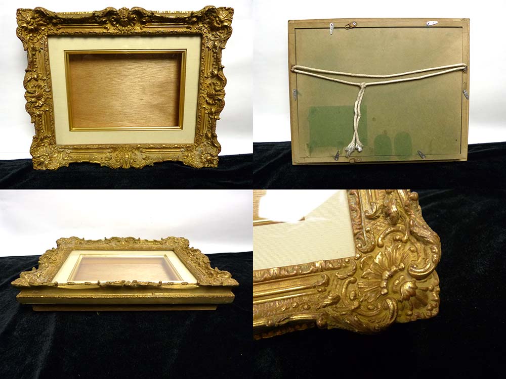 レトロ な豪華装飾付き金色油彩額縁 / 金色木製フレーム 油絵SM 【中古