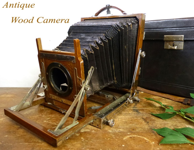 アンティーク 木製写真機 ジャバラカメラ / 蛇腹1眼 / レトロ 【中古