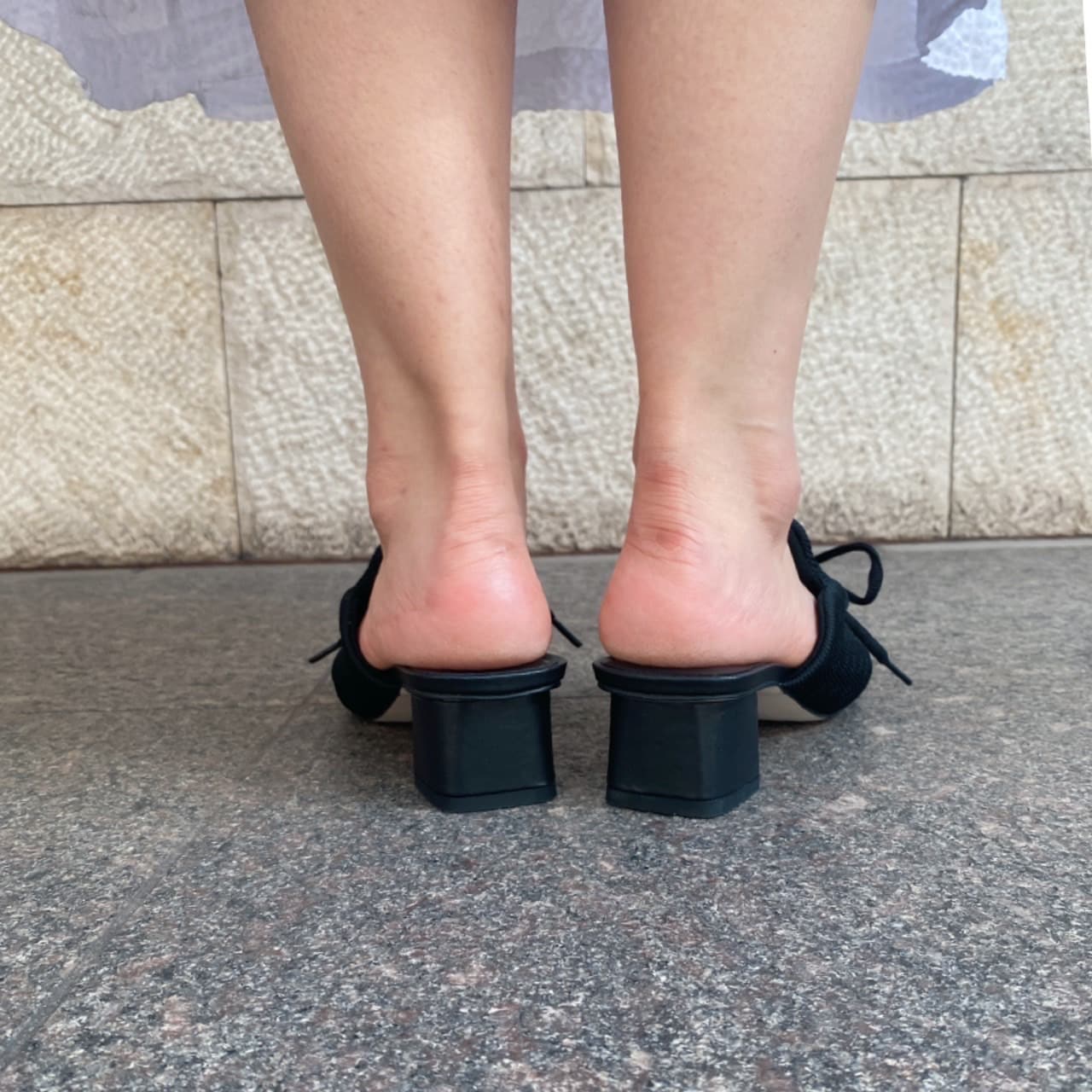 MAISON MAVERICK PRESENTS ニット レースアップ ミュール MS2460 BLUE