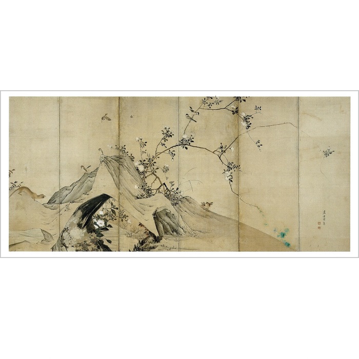 長型はがき〈花鳥図屏風〉(右隻) 長沢芦雪京都便利堂オンラインショップ