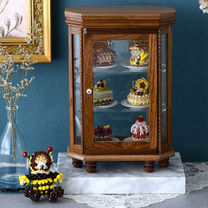 ミニチュアショーケース（6角形・背面ガラス） _PP02 10352 | アイテム