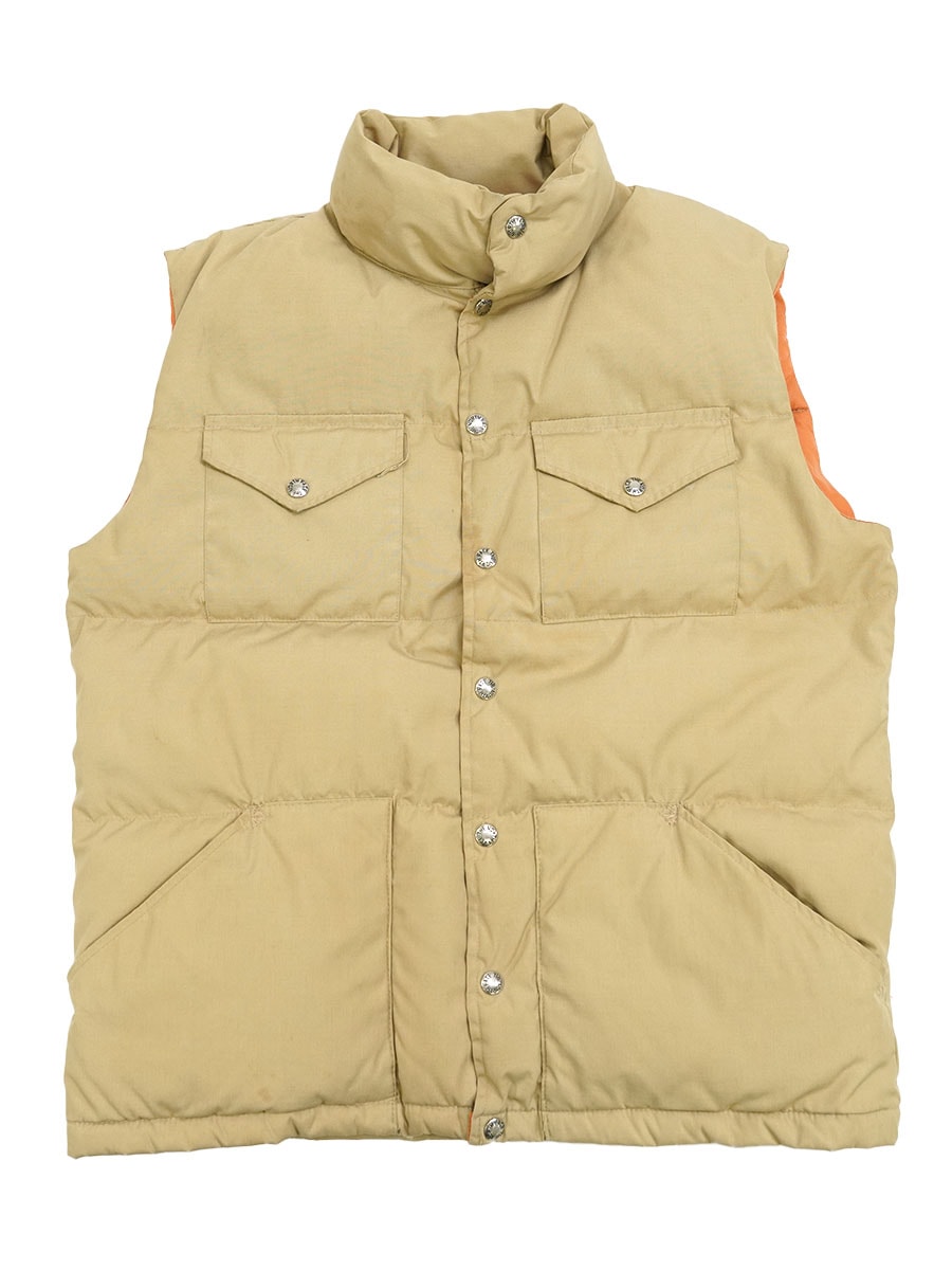 80's 茶タグ THE NORTH FACE ダウンベスト ベージュ 表記(L) USA製