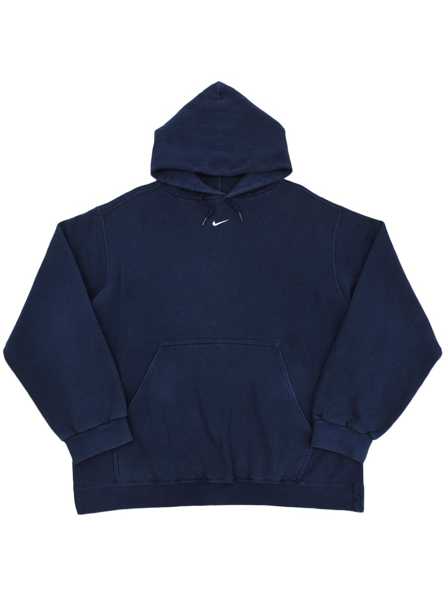 90's NIKE センタースウォッシュ刺繍 スウェットパーカ ネイビー 表記