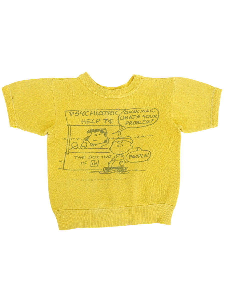 60's～ Marwich スヌーピー 染み込み 半袖スウェット イエロー 表記(12