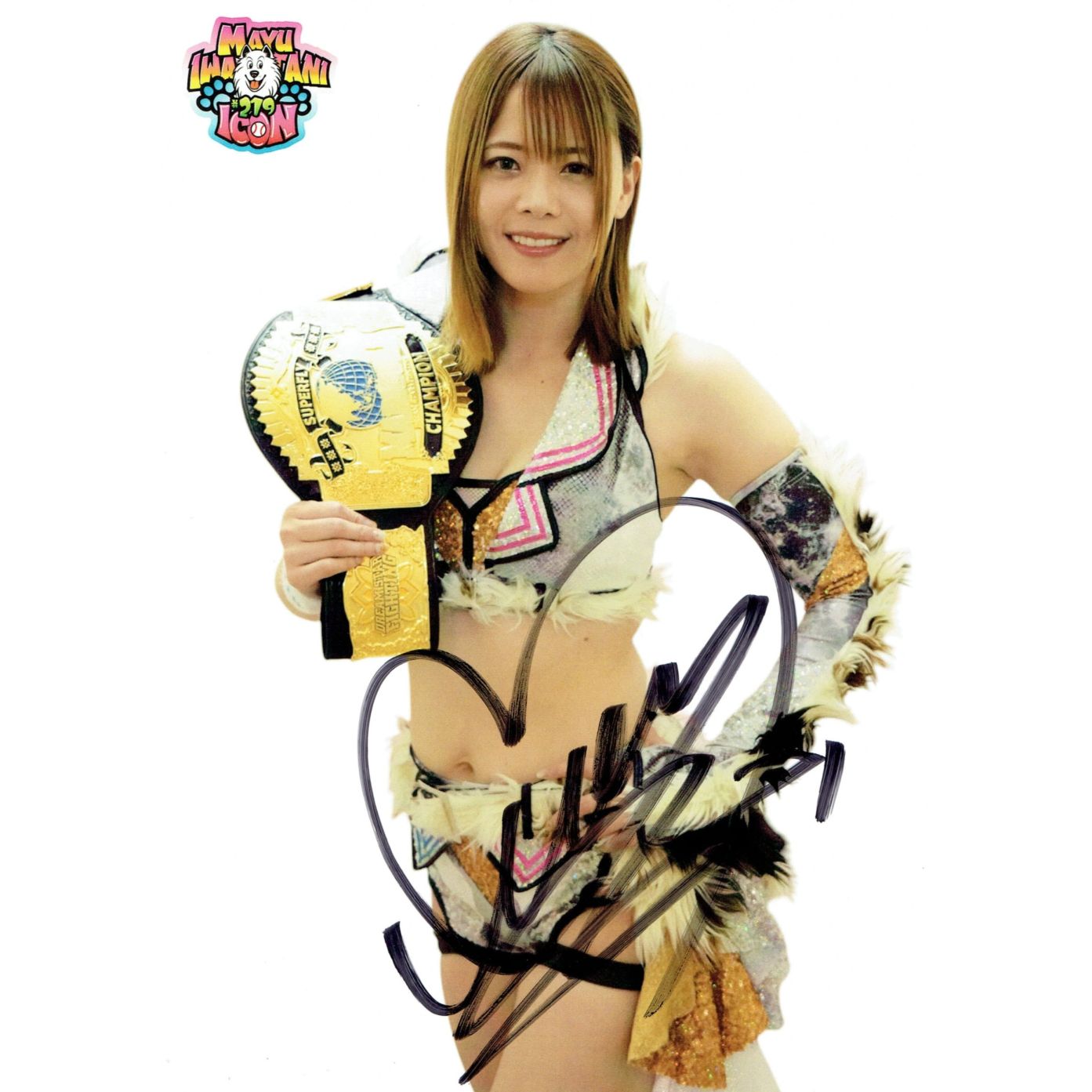 岩谷麻優 #219 マリーゴールド ポートレート 直筆サイン入り ベルト 1