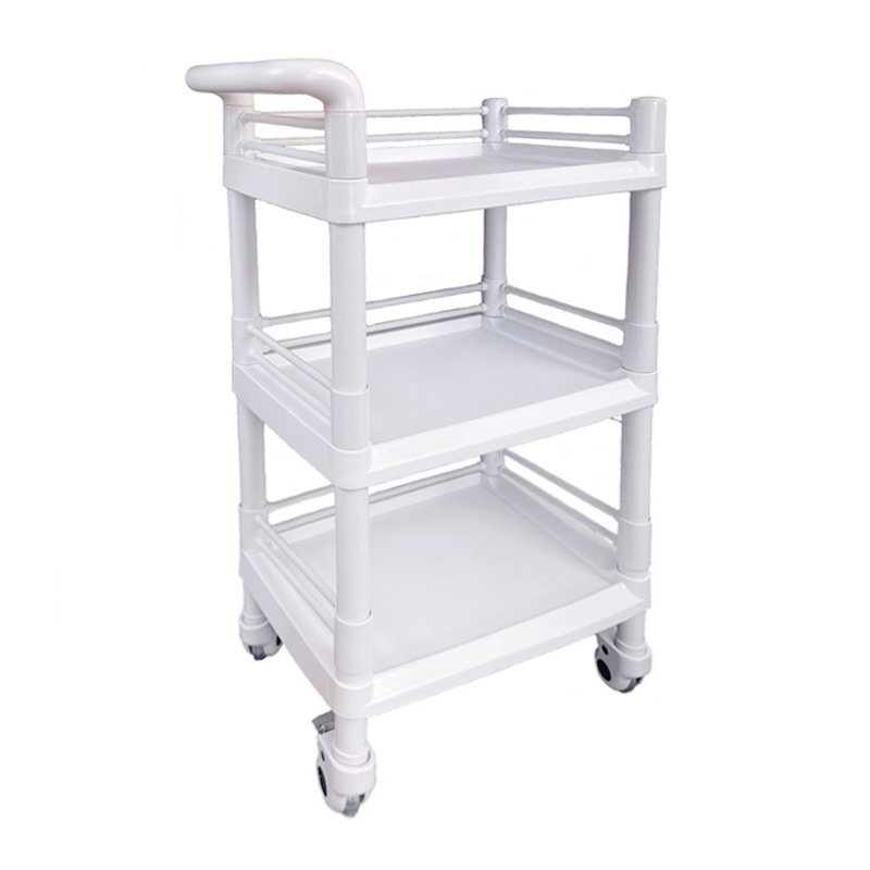 エステワゴン 3段 メディカルカート 静音キャスター付き 高さ98幅60