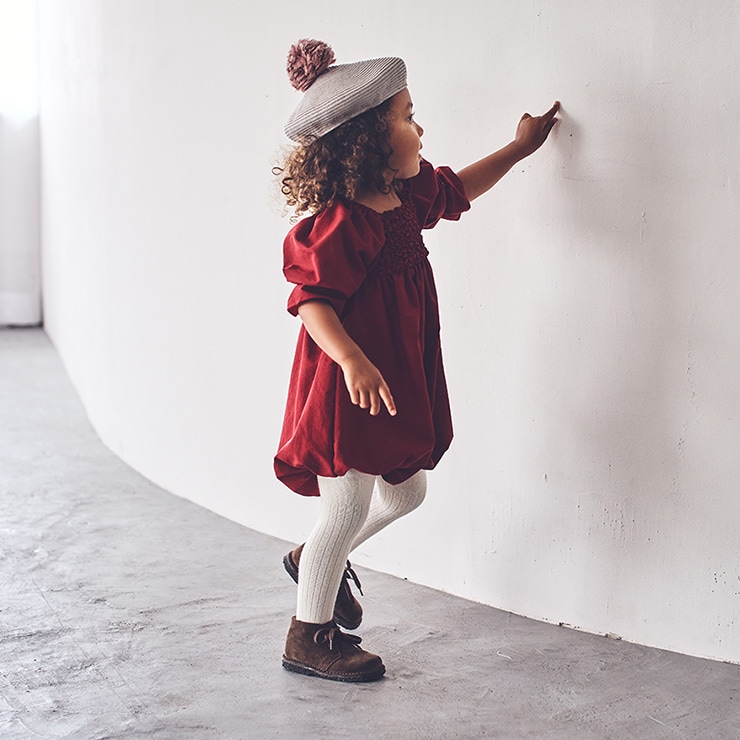 MARLMARL (マールマール) ポンパドール ロンパース /ワイン 80 - 90cm