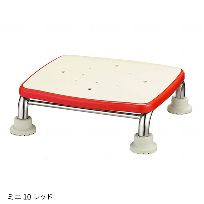 超売れ筋】ステンレス製浴槽台R “あしぴた” ミニ 高さ10cm レッド