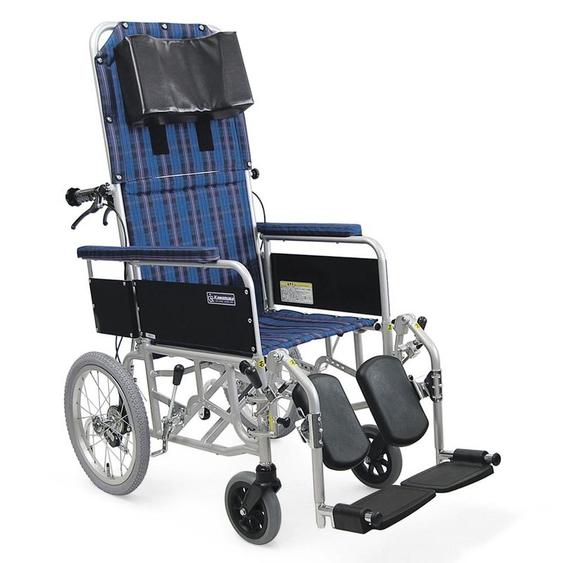 ☆介助用リクライニング車椅子 RR53-NB（介助ブレーキ付）肘掛着脱・脚