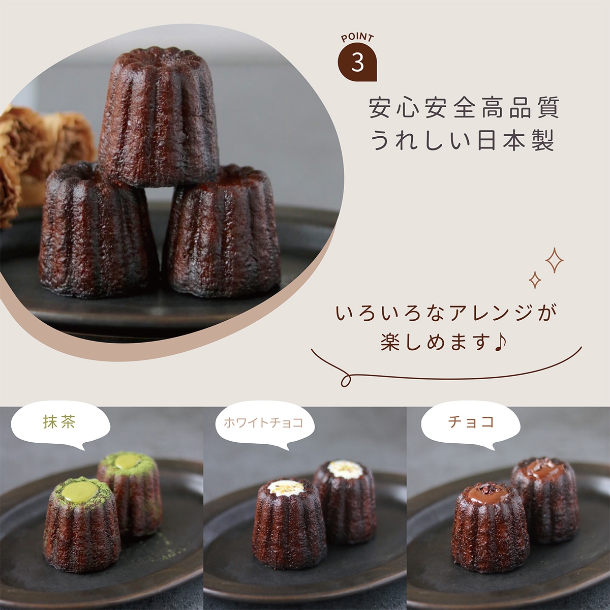 カヌレ型 テフロン加工 100個入 KGP019-100 | 型・道具,型,カヌレ型