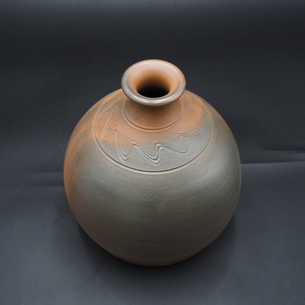 アウトレット(B級)品】忠孝オリジナル陶器「琉球城焼 一升空甕（1800ml